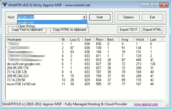 MTR Screenshot