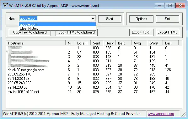 MTR Screenshot